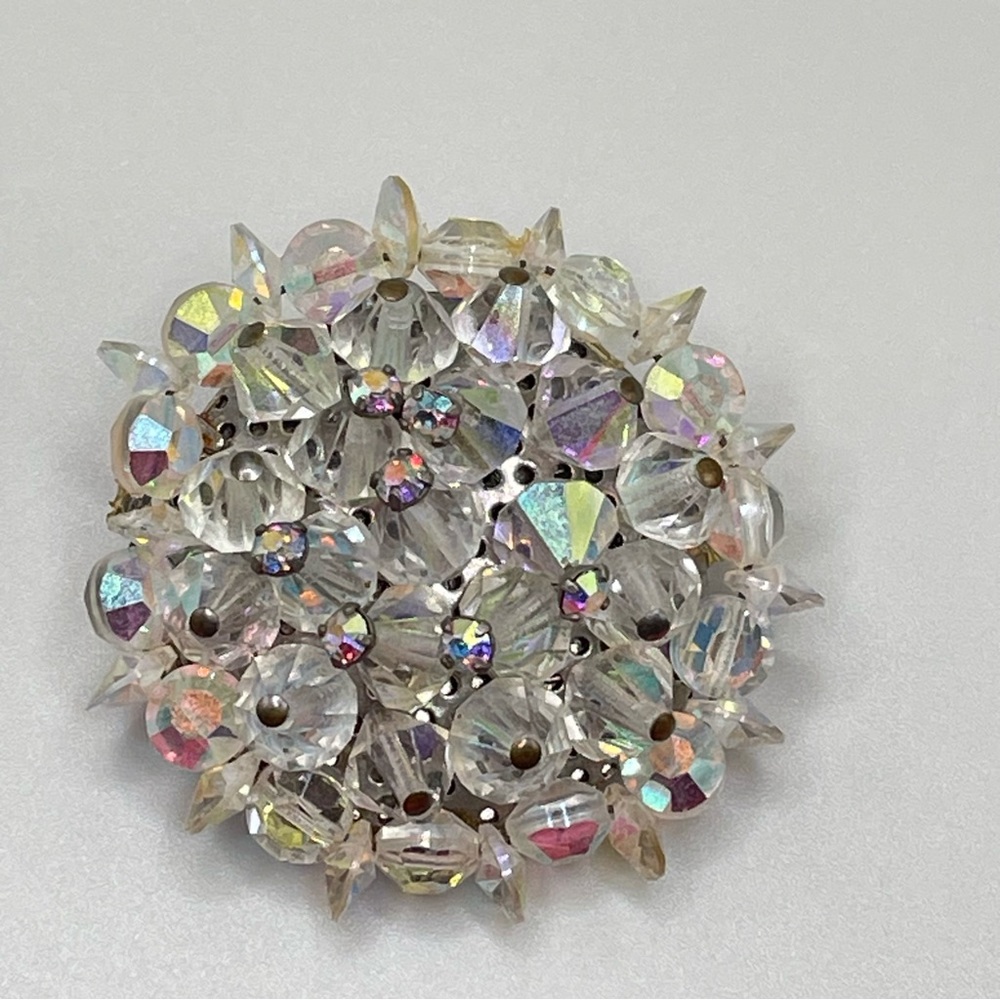 AB Crystal Cluster Rhinestone Brooch